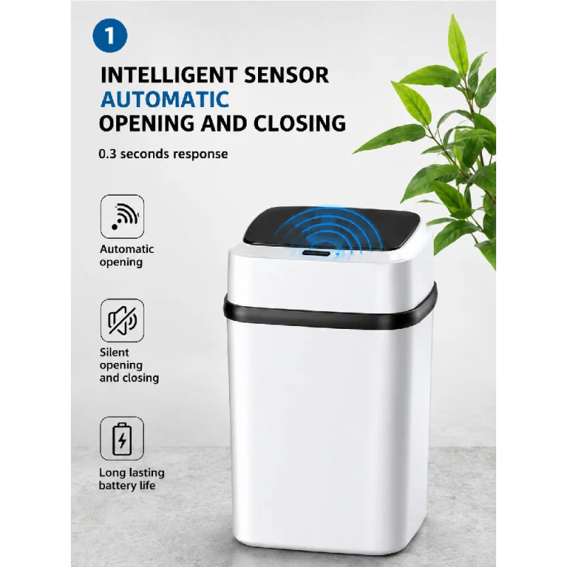  13L Waterproof Trash Can Waste Bin for Kitchen Bathroom Living Room-Durable Home Garbage Bin Trash Can Kitchen Trash Can Dustbin 