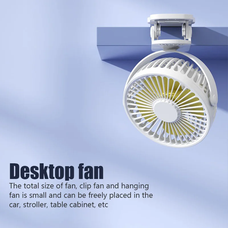 Desktop Clip Fan 3 Speed Quiet USB Mini Cooling Desk Fan 360° Rotate Portable Electric fan Clip Fans for Strollers Air Cooler