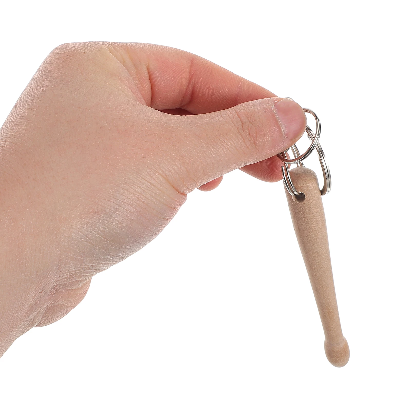 

2 Pcs Musical Instrument Mini Drum Stick Travel Keychain Metal Drumming Accessories