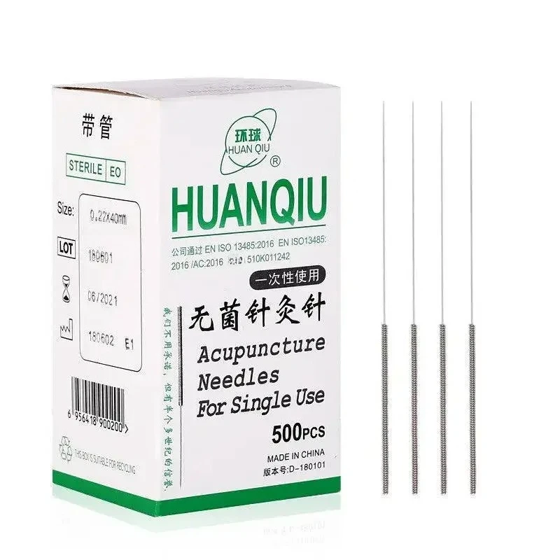 1000pcs Huanqiu disposable sterile Acupuncture Needle with Tube，face Beauty Body Massage  Acupoint Stimulation Slim Needles