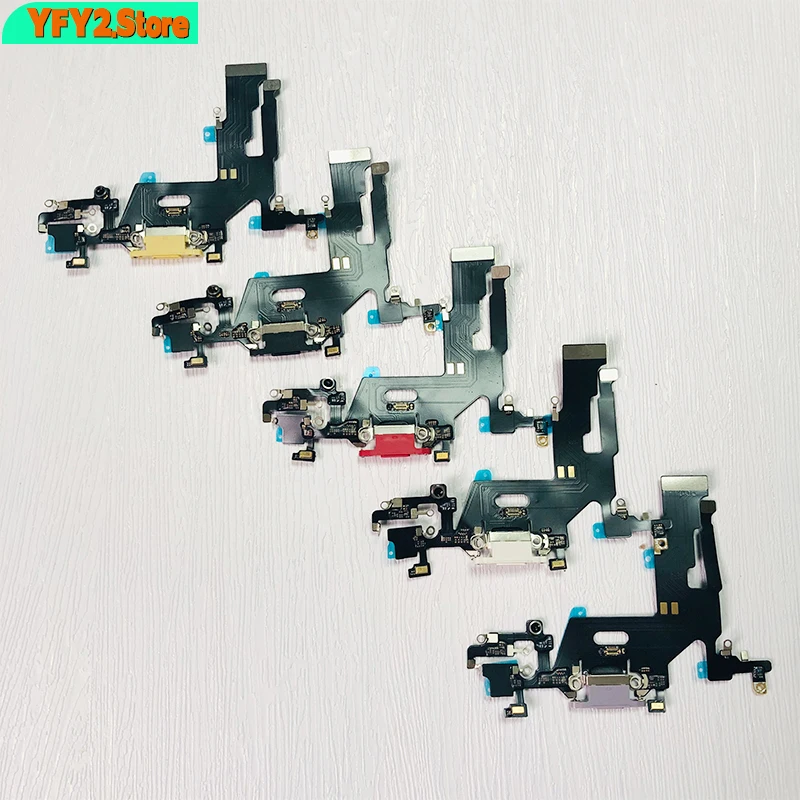 12Pcs A quality Bottom Charger Charging Plug Port Dock USB Connector With Micro Mic Flex Cable For iPhone 11 Replacement Parts