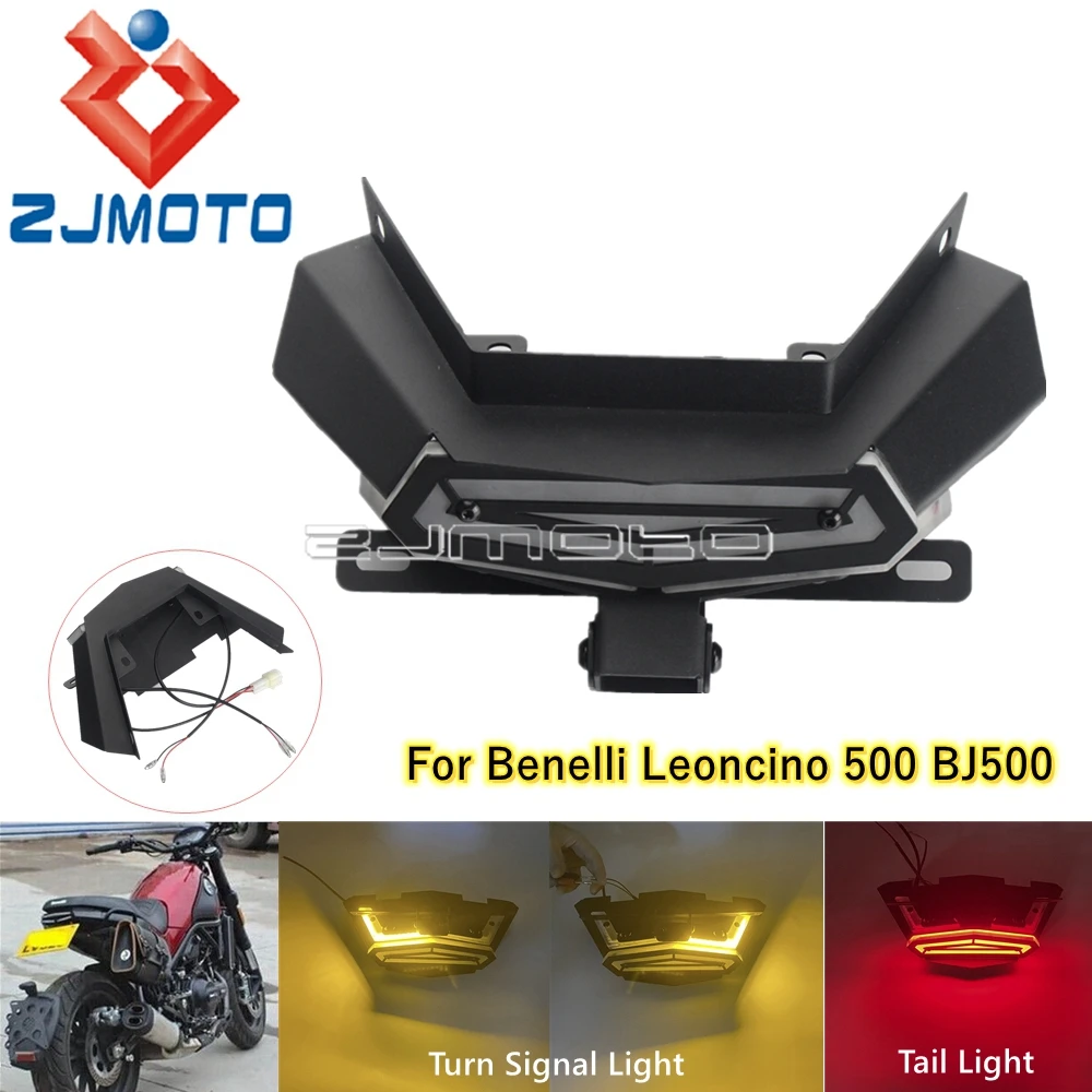 Motorcycle LED Tail Tidy Stealth Fender Eliminator Kit For Benelli Leoncino 500 BJ500 Rear Brake Lamp Turn Signal Blinker Light