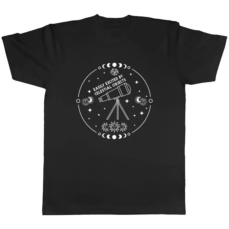 Outer Space Mens T-Shirt Excited by Celestial Objects Unisex Tee Gift