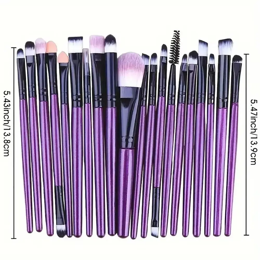 20 stks/set Zachte Pluizige Make-Up Kwasten Set Cosmetische Foundation Eyeliner Make Up Kwasten Markeerstift Blush Losse Poeder