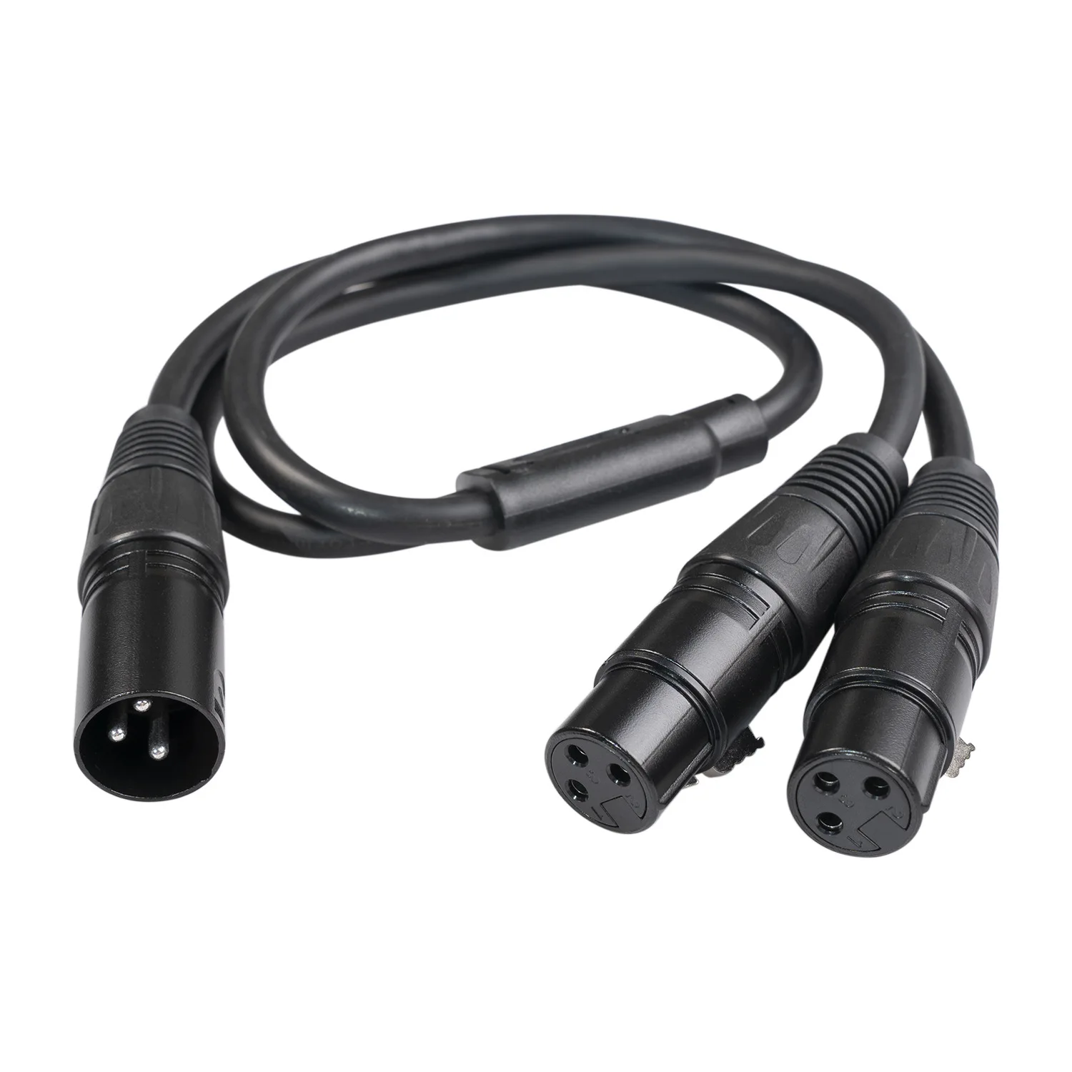 3‑Pin XLR Male to Dual Female Y Splitter Mic DJ Cable Adapter Extension Cord For Microphone Audio Device
