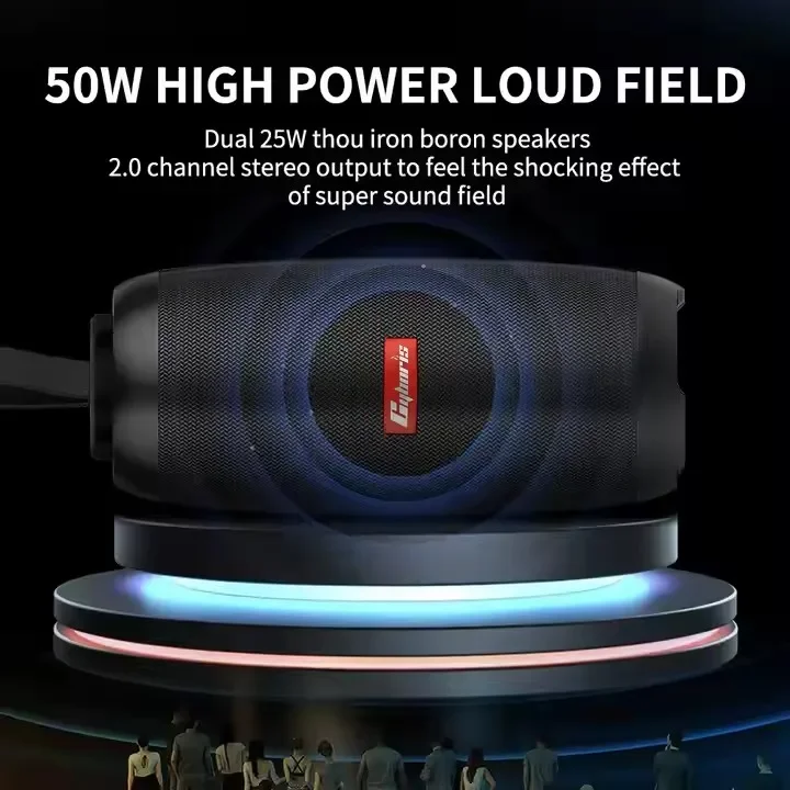 Cyboris V9 Pro Outdoor Sports Blue Tooth Speaker 50w High-Power Sound System Subwoofer Wireless Surround Portable Speakers V9Pro