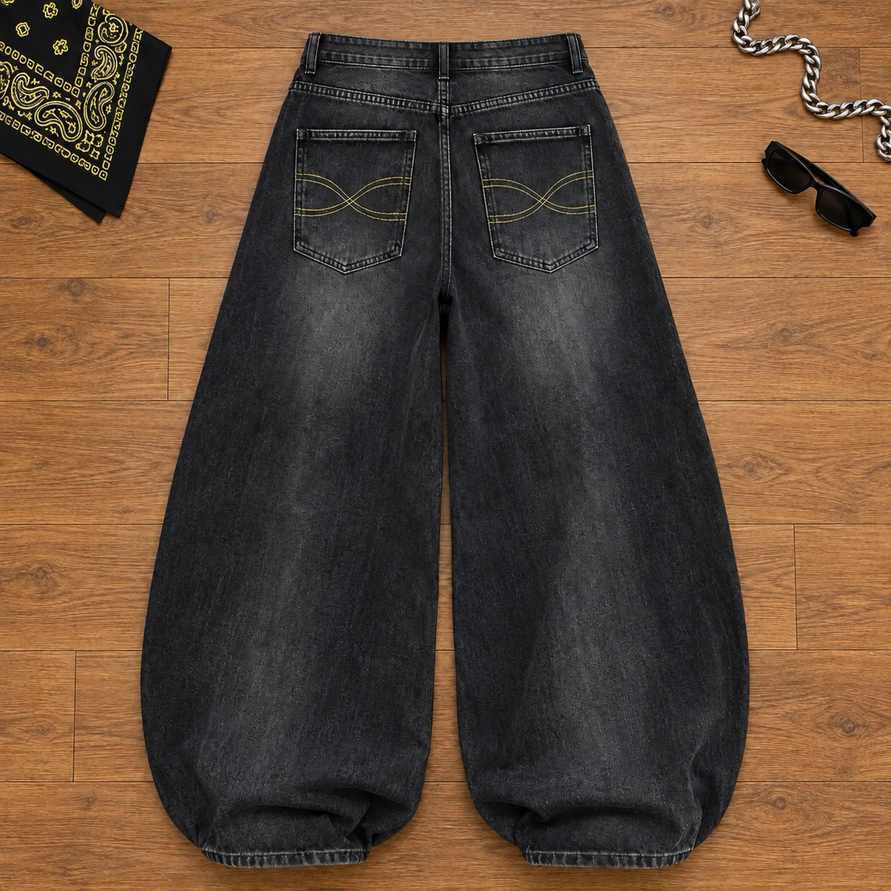Straight Trousers Hot Diamond Letter Embroidered Baggy Jeans Women Vintage High Waist Black Denim Pants Slim Fit Casual Jeans