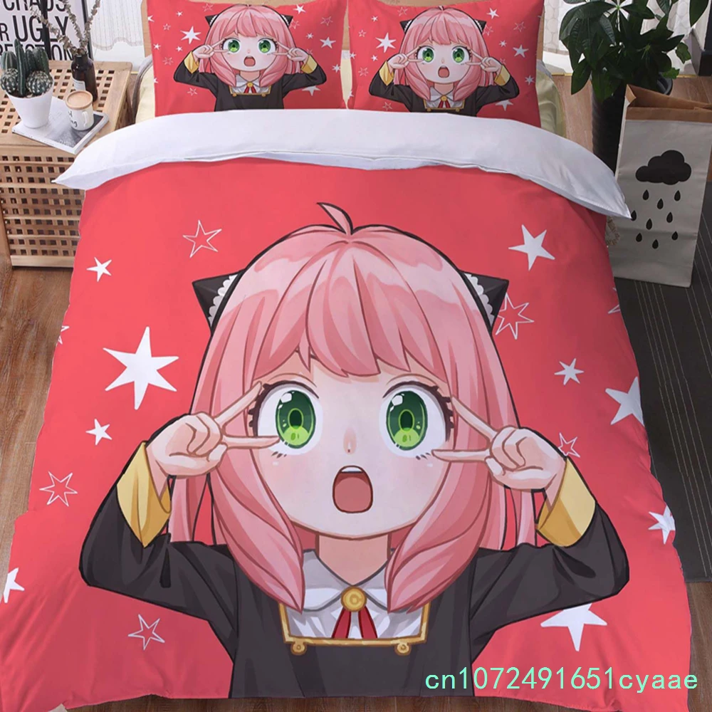 アニメスパイファミリーアーニャ寝具セット男の子女の子ツインクイーンサイズ布団カバー枕カバーベッド子供大人ファッションホームテキスタイル