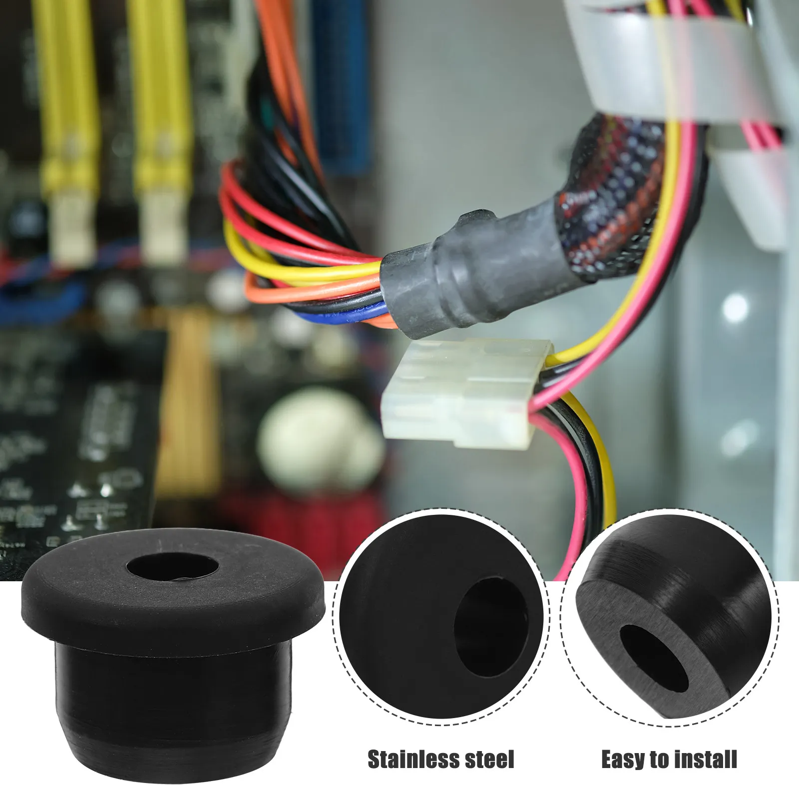 15Pcs Silicone Hole Plugs Grommets Kit Flexible Wiring Grommet Assortment Electrical Wire Gasket Waterproof Seal for Plumbing view 5