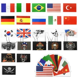 Universal Motorcycle Luggage Rack Nation Flag Double Side Pirate Flag Fit For Harley CBR YZF