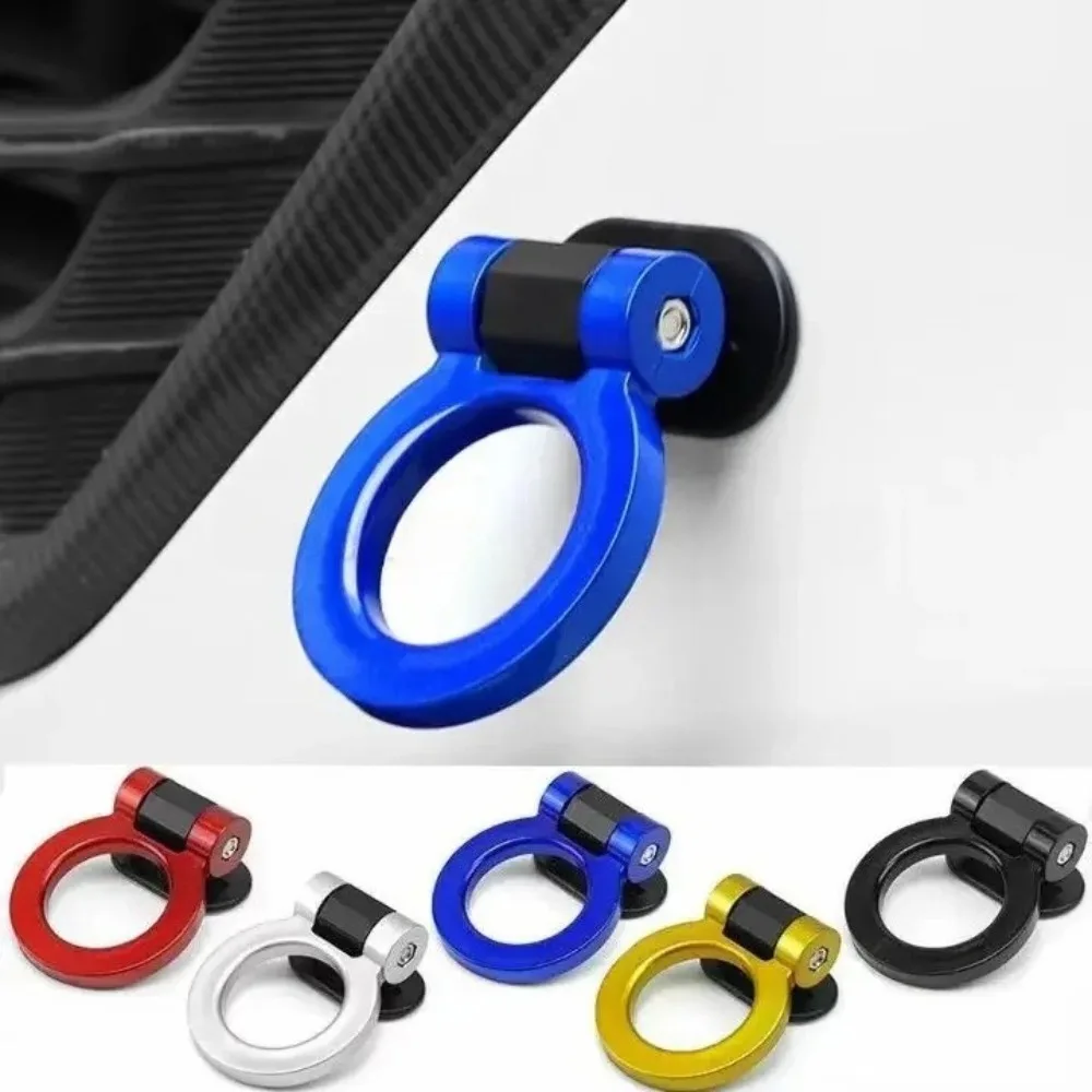 2Pcs Car Styling Trailer Hooks Sticker Decoration Car Auto Rear Front Trailer Simulation Racing Ring Vehicle Towing Hook view 3