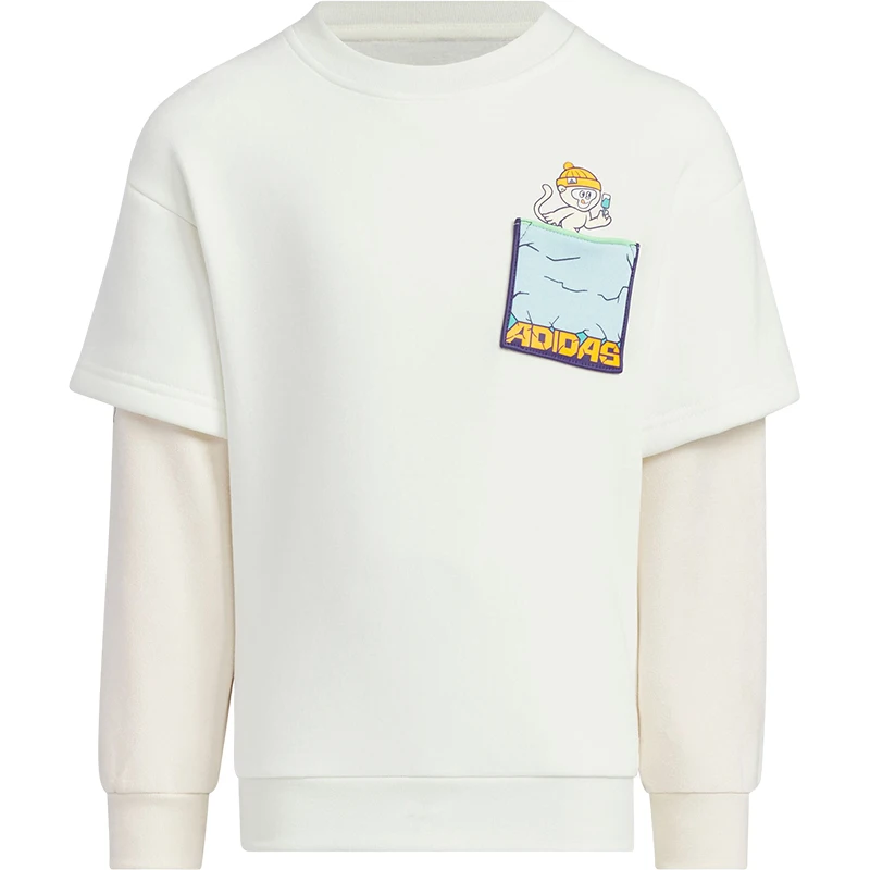 Adidas Official Genuine LK KN CREW Kids' Simple Loose Casual Sweatshirt JJ4957