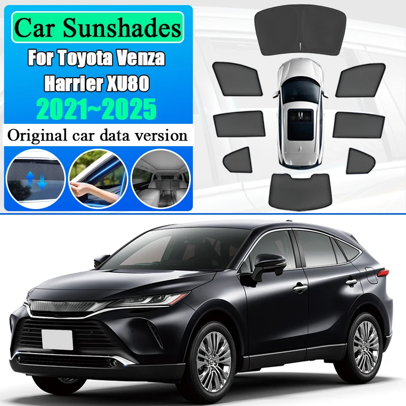 Sun Visor For Toyota Venza Harrier XU80 2021-2025 Heat Insulation Window Cover UV Protection Privacy Screen Shade Accessories