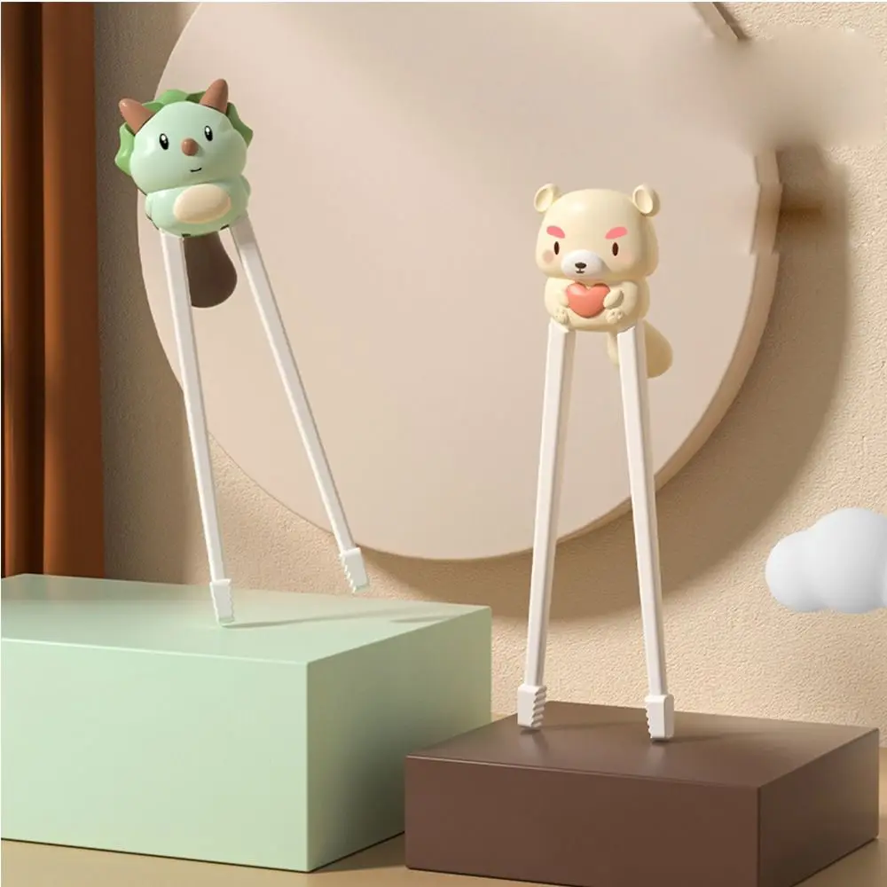 

Dinosaurs Cute Bear Training Chopsticks Plastic Animal Eating Practice Silica gel Kitchen Tableware Cartoon Chopsticks