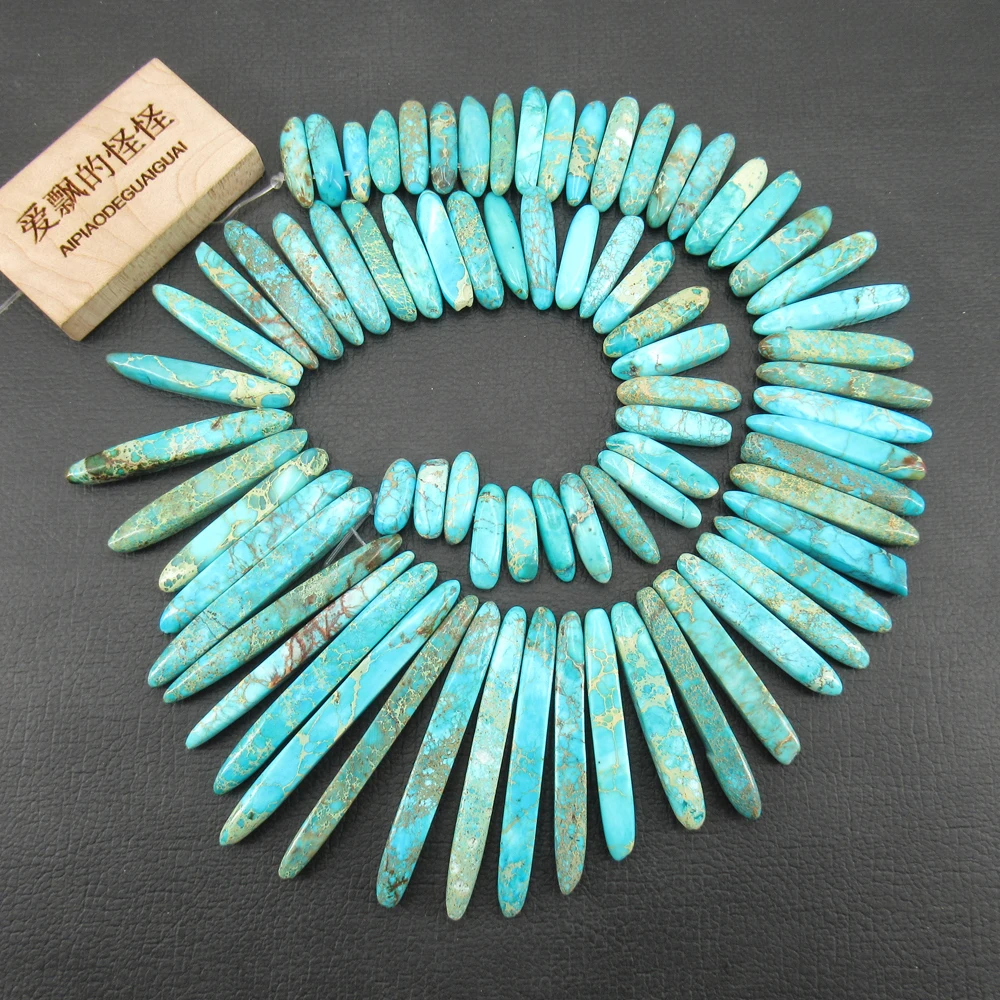 

APDGG Blue Sea Sediment Jasper Loose Beads jewelry accessories Making DIY