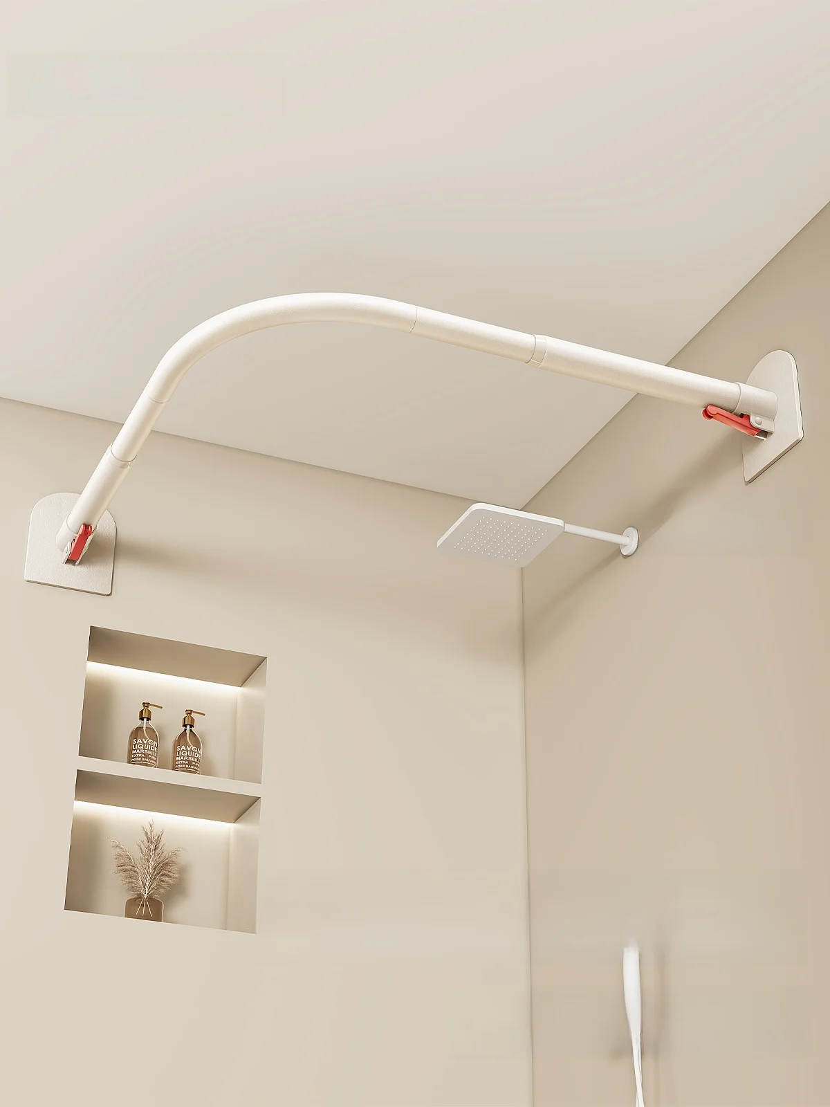 

Карниз для карнизов из нержавеющей стали, перегородка для батомы, изогнутая L pe U ape, не требуется сверление, расширяемая водонепроницаемая защита от плесени