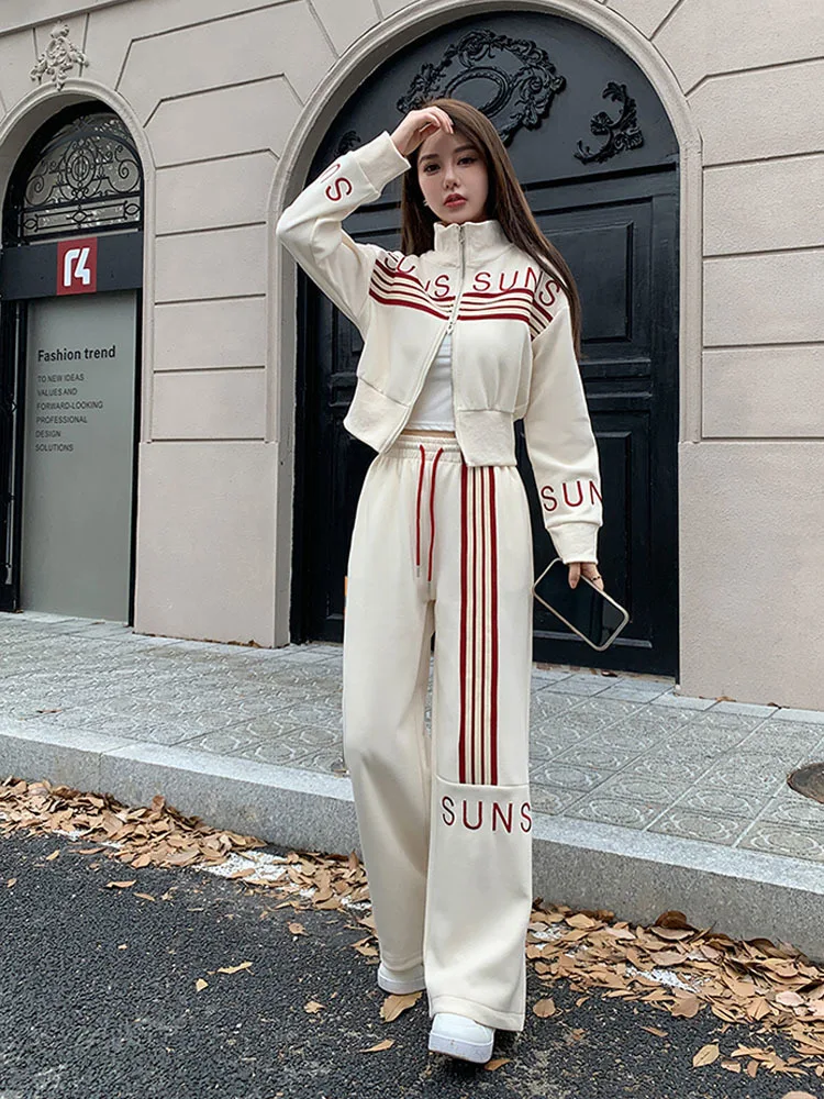 High-quality Sports Casual set 2023 New Women\'s Spring Autumn Sweater Cardigan Jacket + Sweatpants Two-Piece Sets