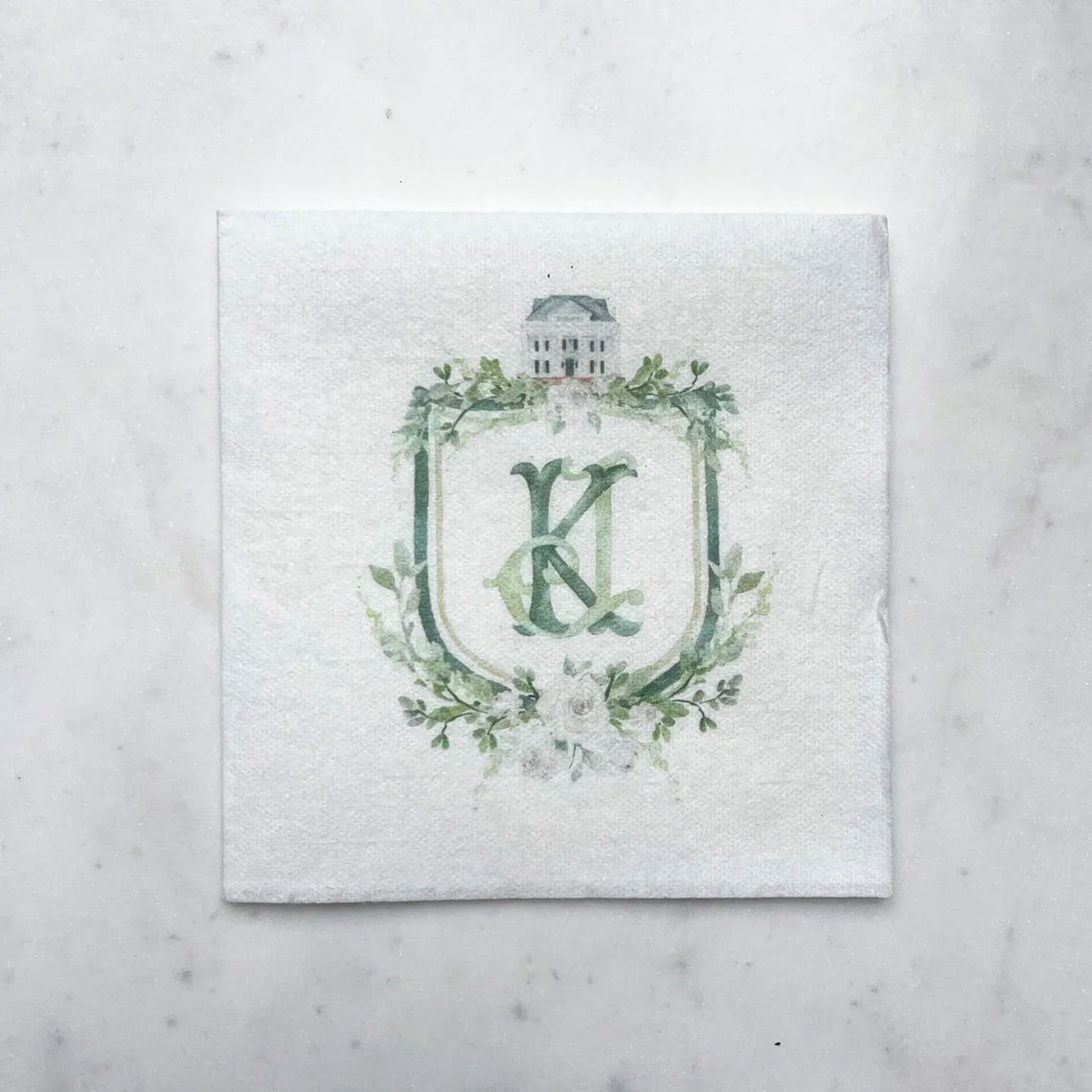 Custom Full Color Linen-Like Napkins, Full Color Crest Napkins, Wedding Full Color Linen Like Napkins, Personalized Full Color E