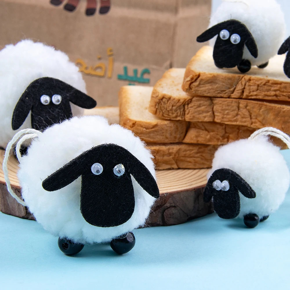 

2/4 Pieces Black-Faced Sheep Pendant Eid al-Adha Lamb Pendant Party Holiday Decoration Car Interior House Pendant Gift