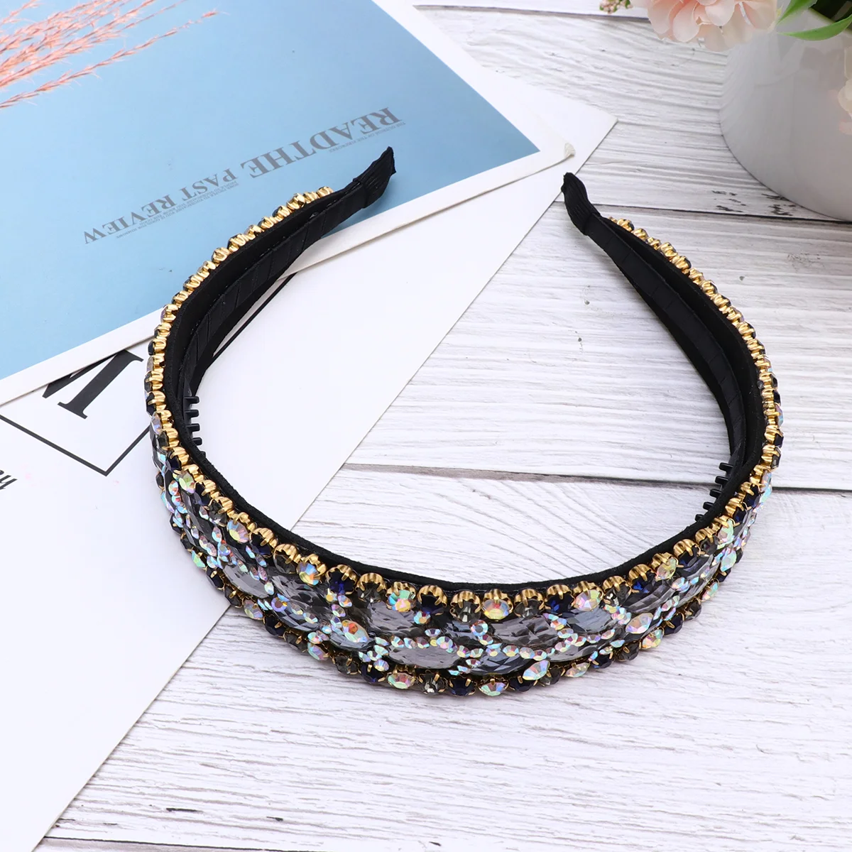 

Baroque Headband Simple Style Hair Hoops Women Headwear Accessories Rhinestone Colorful Women's