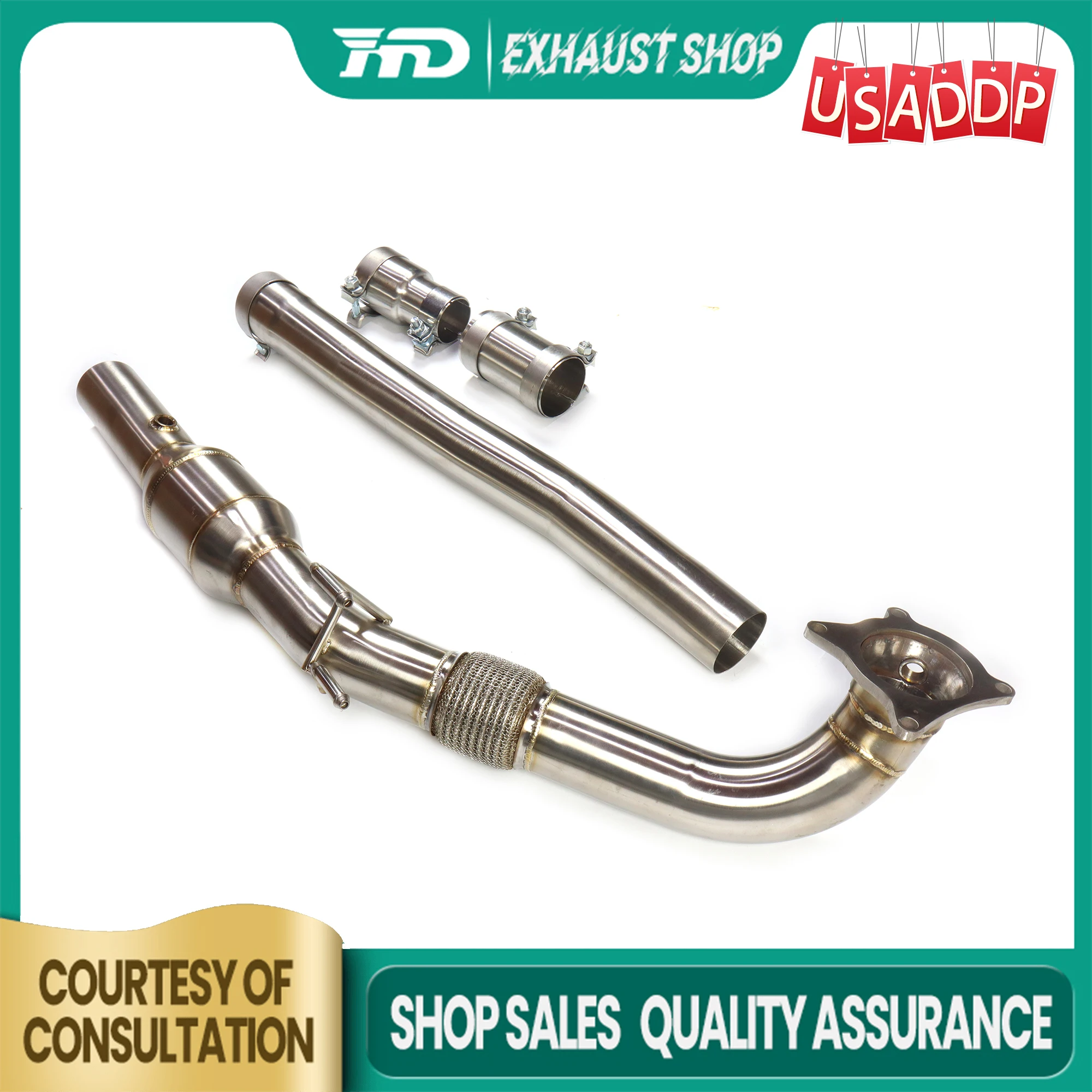 

HMD Downpipe for Audi TT TTS 8J MK3 2.0T Stainless steel Exhaust system Four-corner flange interface High quality