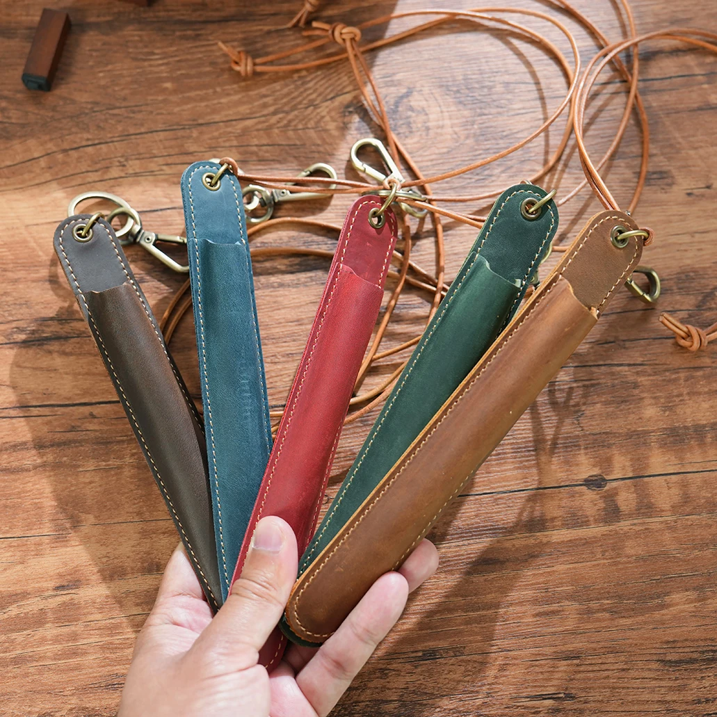 Work-Ready Leather Pen Sleeve with Quick-Access Magnetic Closure