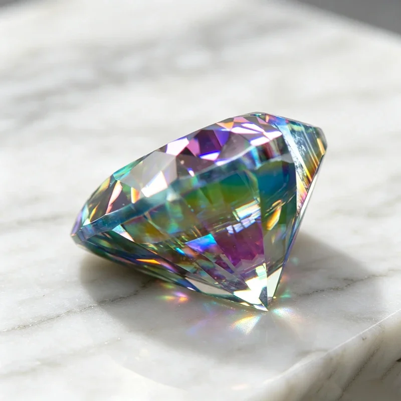 Moissanit-Stein Herzschliff Regenbogen-Grüne Charms Edelstein für DIY-Schmuckherstellung, Besteht Diamanttester-Test, mit Zertifikat – Detail 4