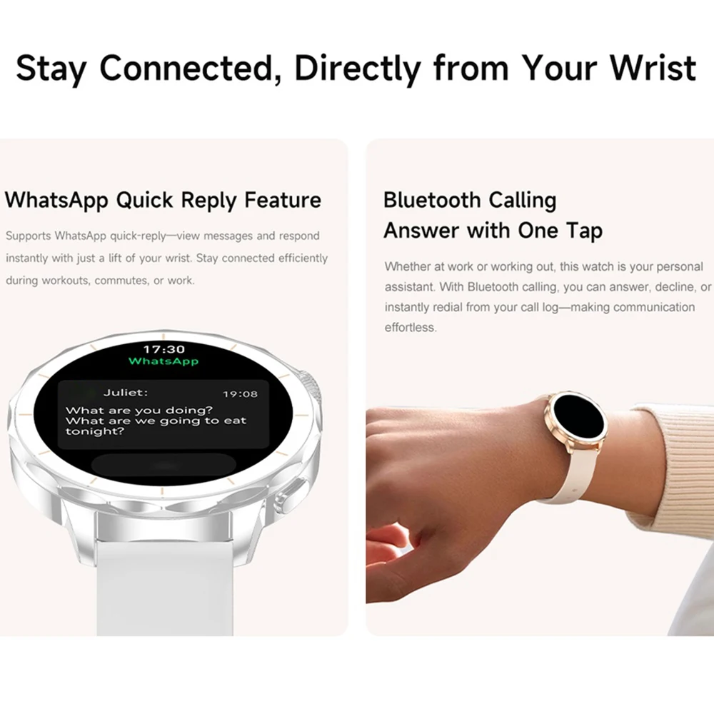 عالية المستوى AMOLED بلوتوث دعوة Smartwatch 4G ذاكرة الموسيقى APP تحميل معدل ضربات القلب AI مساعد ذكي الرياضة ساعة ذكية