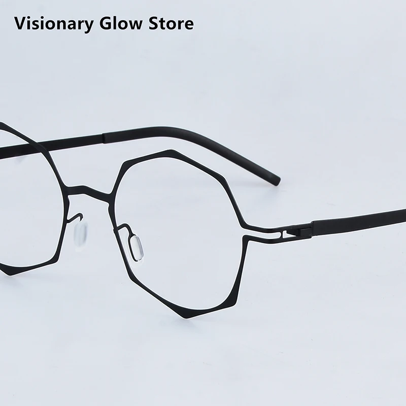 

Germany Design Polygon Colorful Eyeglasses Ultralight Screwless Exquisite Fashion Men Women Thin Rim Spectacles Round Glasses