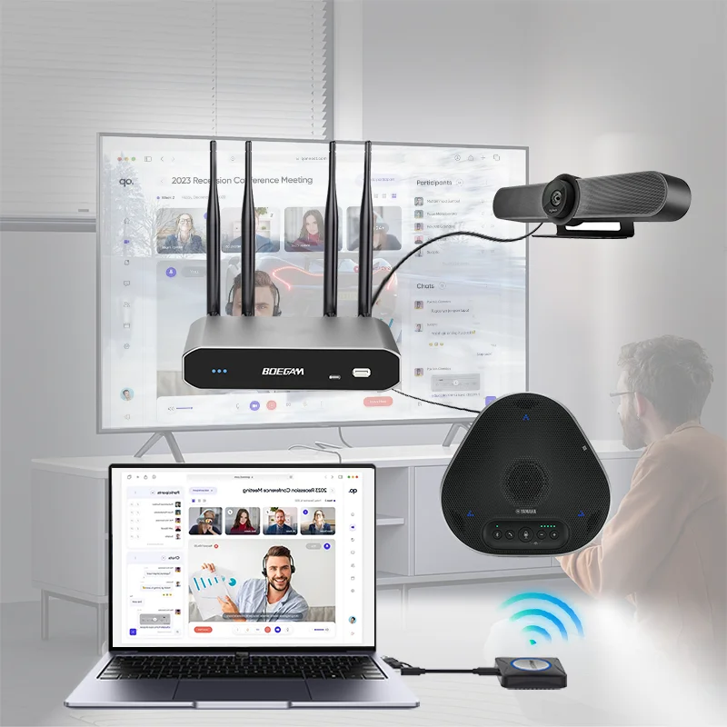 BYOM Wireless Meeting Presentation Kit Supports Camera & Mic Passthrough Plug and Play