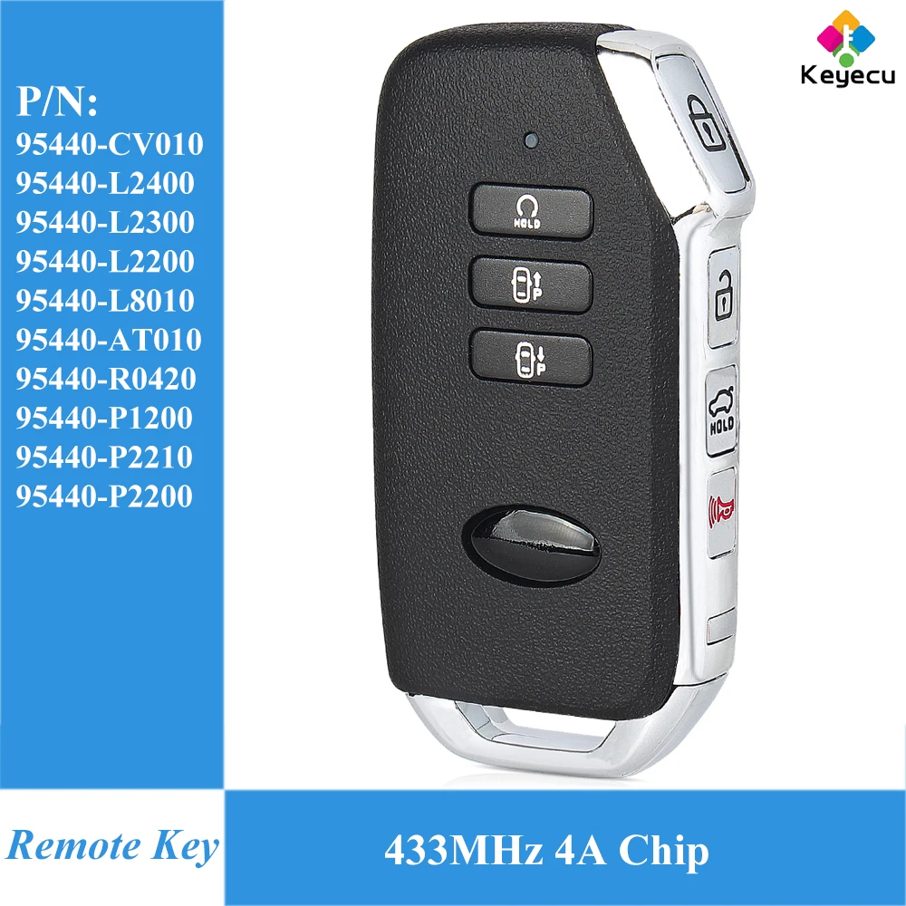 

KEYECU Smart Remote Key With 3+4 7 Buttons 433MHz 4A Chip for KIA EV6 K5 K8 Niro Carnival Sportage Sorento 2020 2021 2022 2023