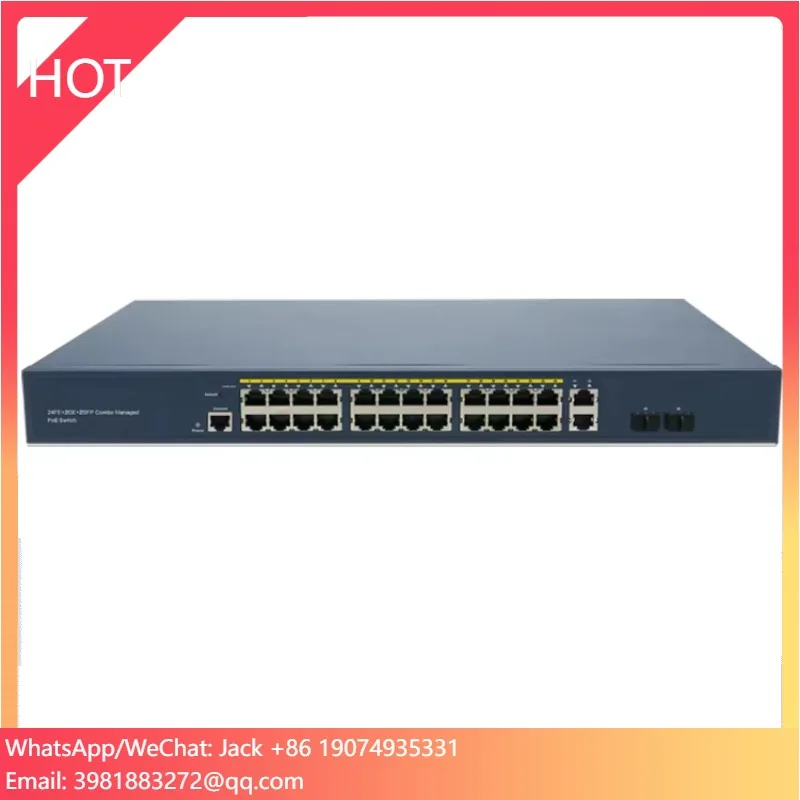 Switch POE Gigabit a 24 porte con gestione a 2 strati con 2*1000M+2*1000M SFP (combo) Uplink utilizzato per telecamera IP
