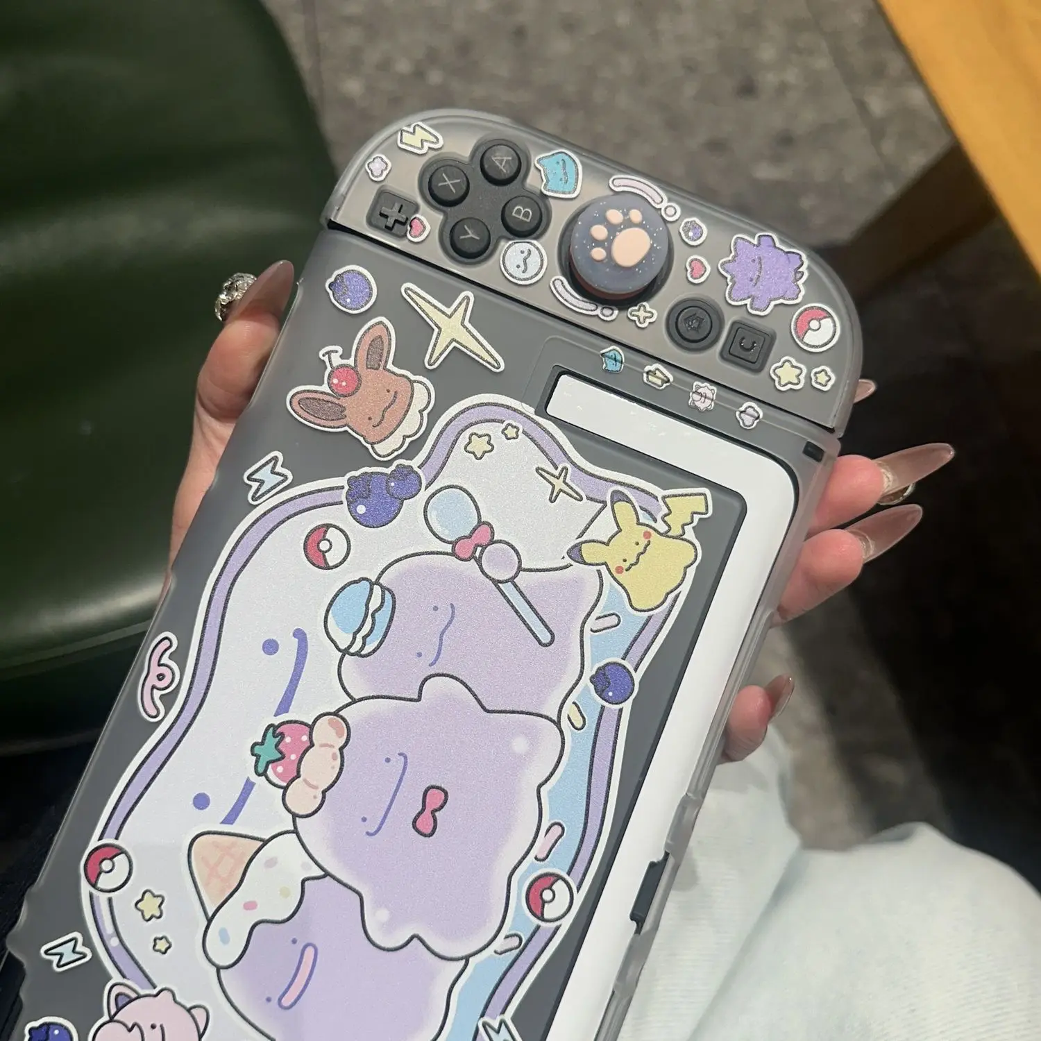 

Прозрачный защитный чехол Cartoon Switch 2 для консоли Nintendo Switch 2/OLED, жесткий чехол, накладки на стики Joy-Con, игровые аксессуары