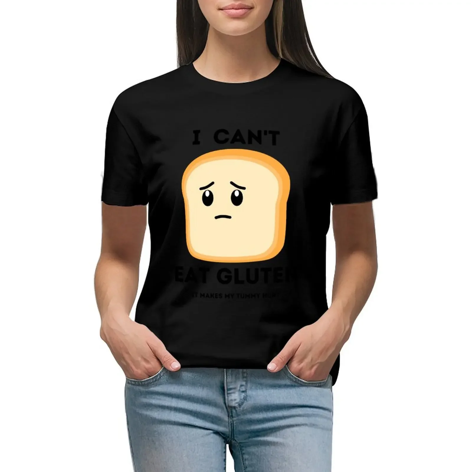 

I Can't Eat Gluten - It makes my tummy hurt T-Shirt cute tops anime clothes tops anime t-shirt dress for Women plus size