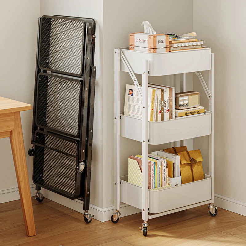 Small cart storage rack Foldable storage rack Multi story floor storage rack Kitchen snack rack Toilet mobile storage rack