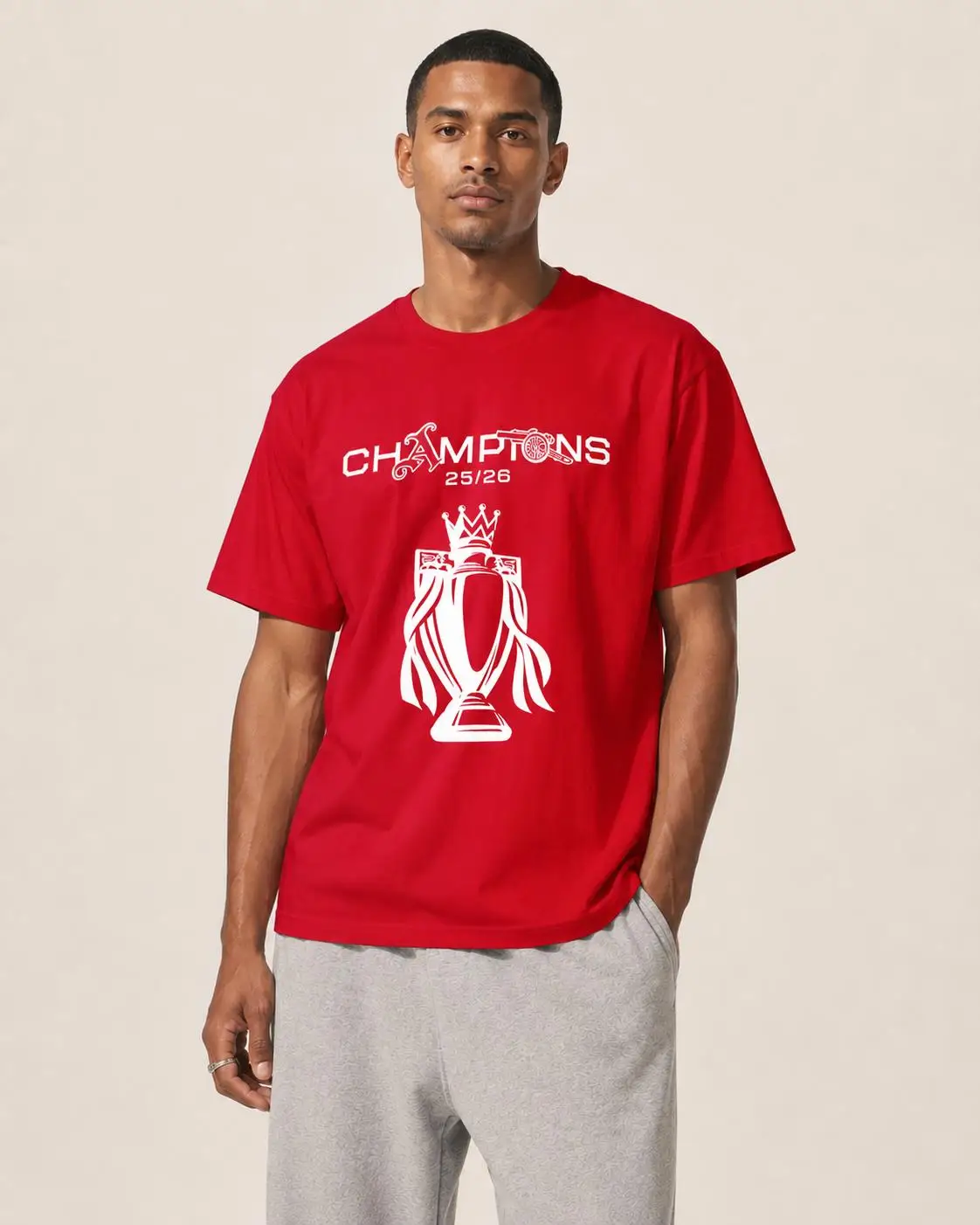 Camiseta de Futebol Arsenal Champions para Homens e Mulheres, Verão, Algodão, Estilo Y2K, Respirável, Gola Redonda, Manga Curta, Streetwear