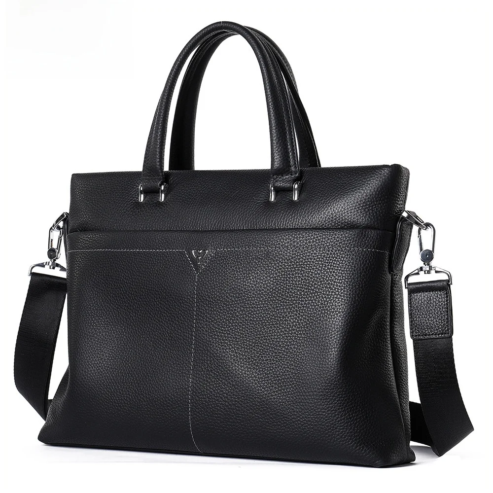 

Genuine Leather Men's Briease Busin Handbag Suitable for 4 Inch Laptop Bag Cowhide Crossbody Bag for Men