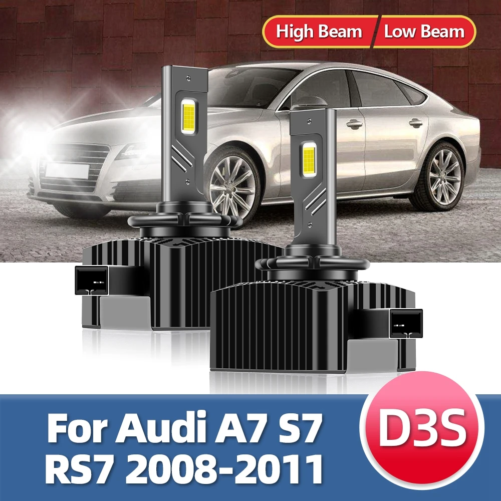 

2pcs LED Headlight HID D3S Auto Bulb 110W 30000LM Super Bright Car Lamp CSP 6500K For Audi A7 S7 RS7 2008 2009 2010 2011