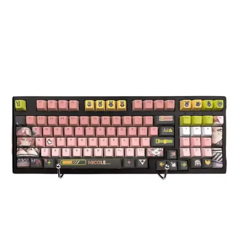 Zenless Zona Zero Nicole Keycap, 133 Teclas de Teclado Mecânico, Material Pbt, Hot Sublimation, Periférico Anime Key Caps