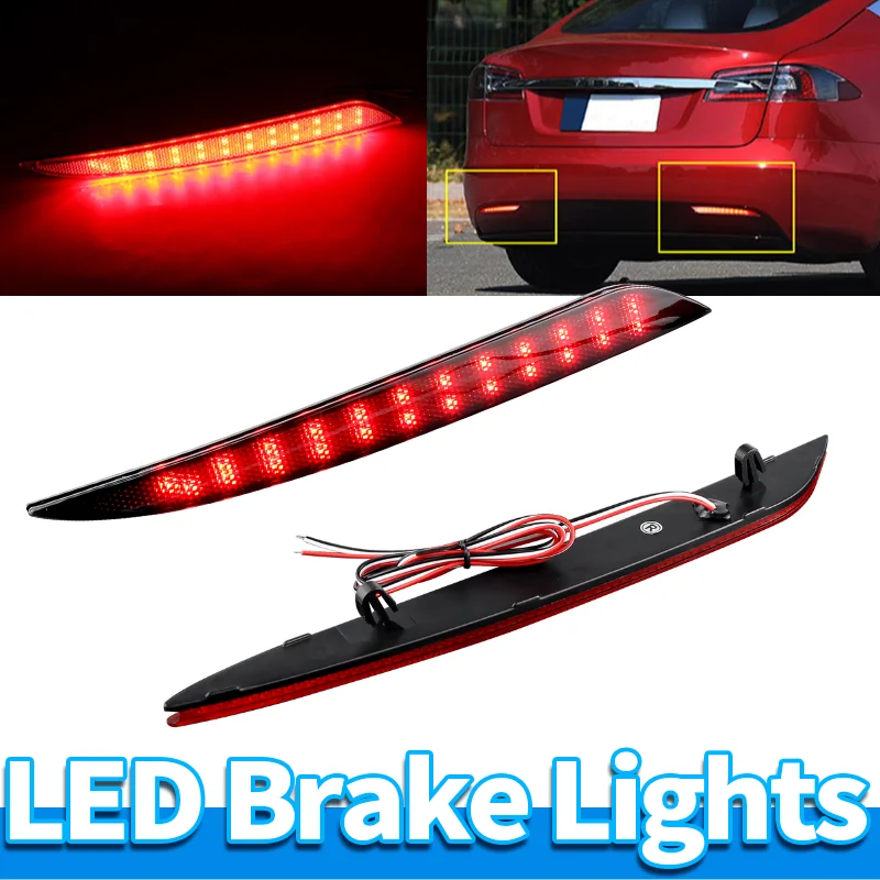 

LED Brake Lights Rear Bumper Stop Lamp FOR Tesla Model S Sedan 2012-2024 6007705-00-B SMD LED Bumper Reflector Marker Lights