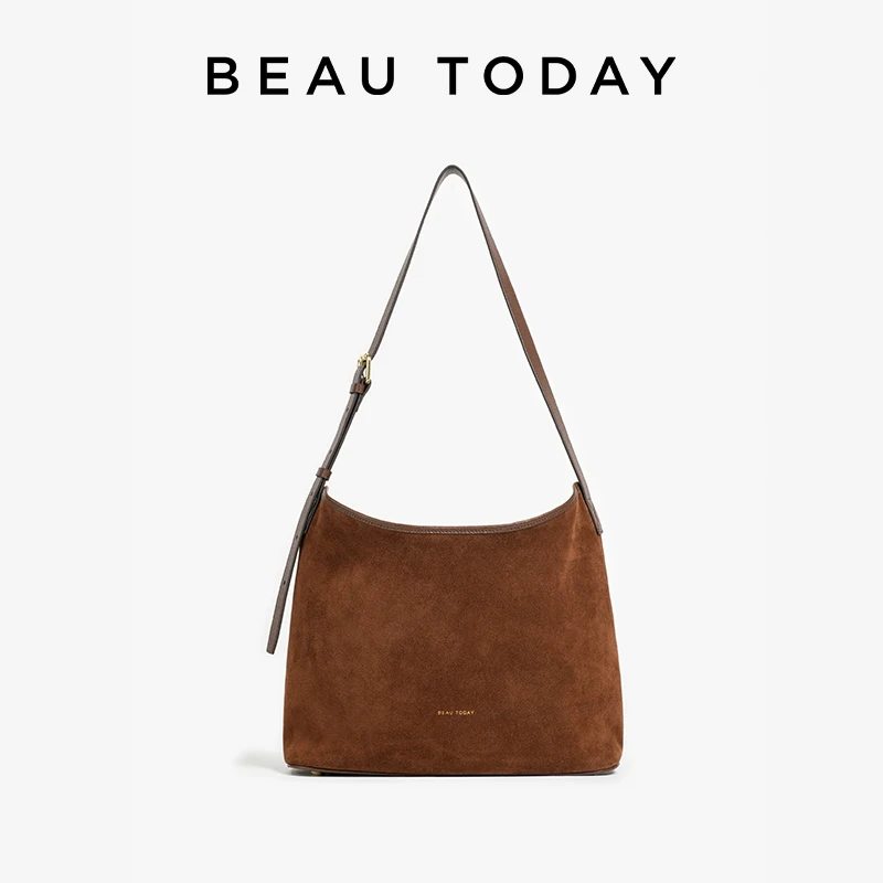 

BEAUTODAY Shoulder Bags Women Cow Suede Leather Large Capacity Solid Color Ladies Crossbody Bags Handmade 62143