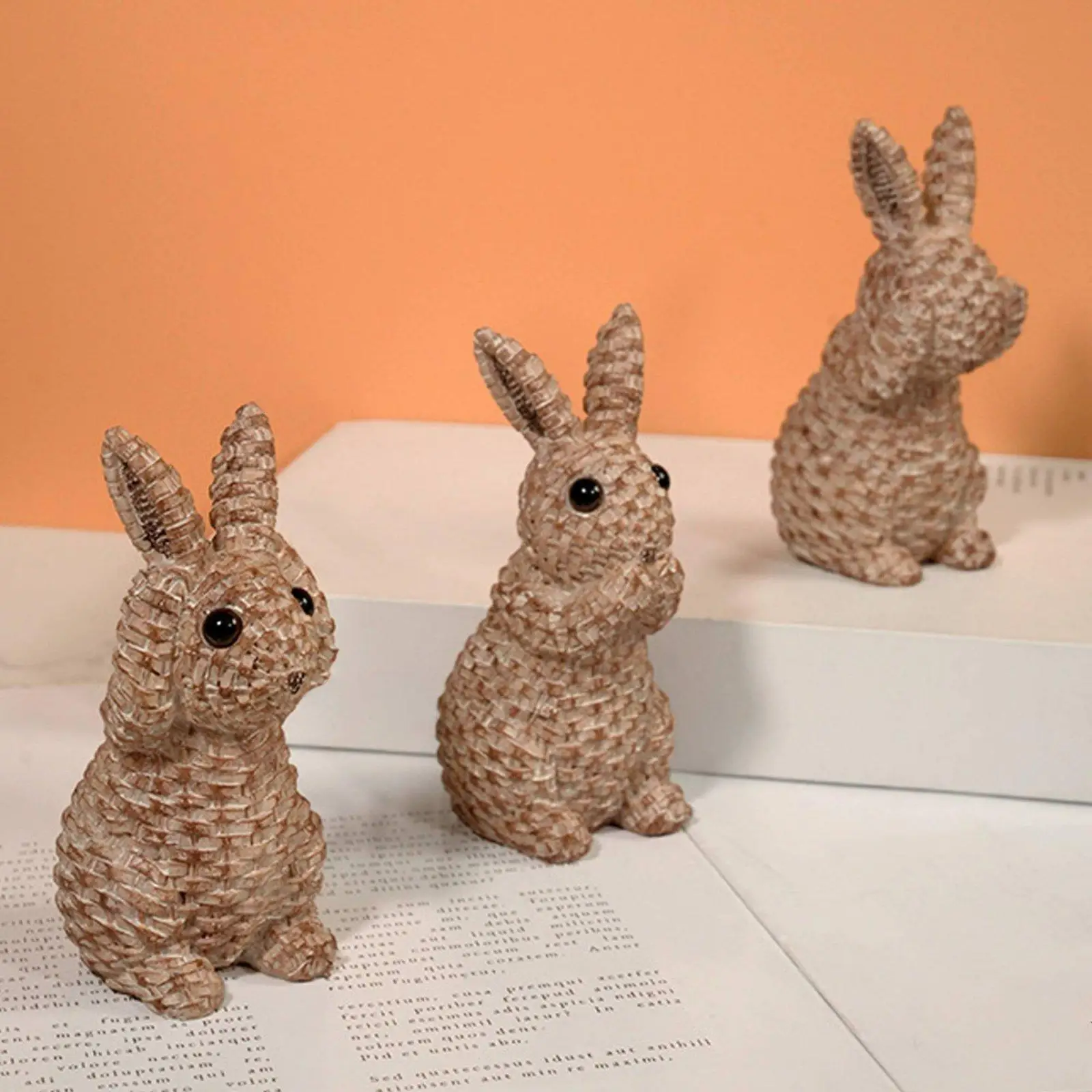 3 Pieces See Hear Speak No Evil Rabbits Gentle and for Garden