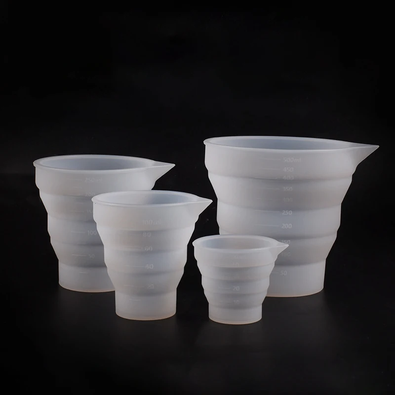 30-100ml Foldable Silicone Measuring Cup Multi-Spec Container Silicone Mixing Cup DIY For Candle Making Casting Resin Mold