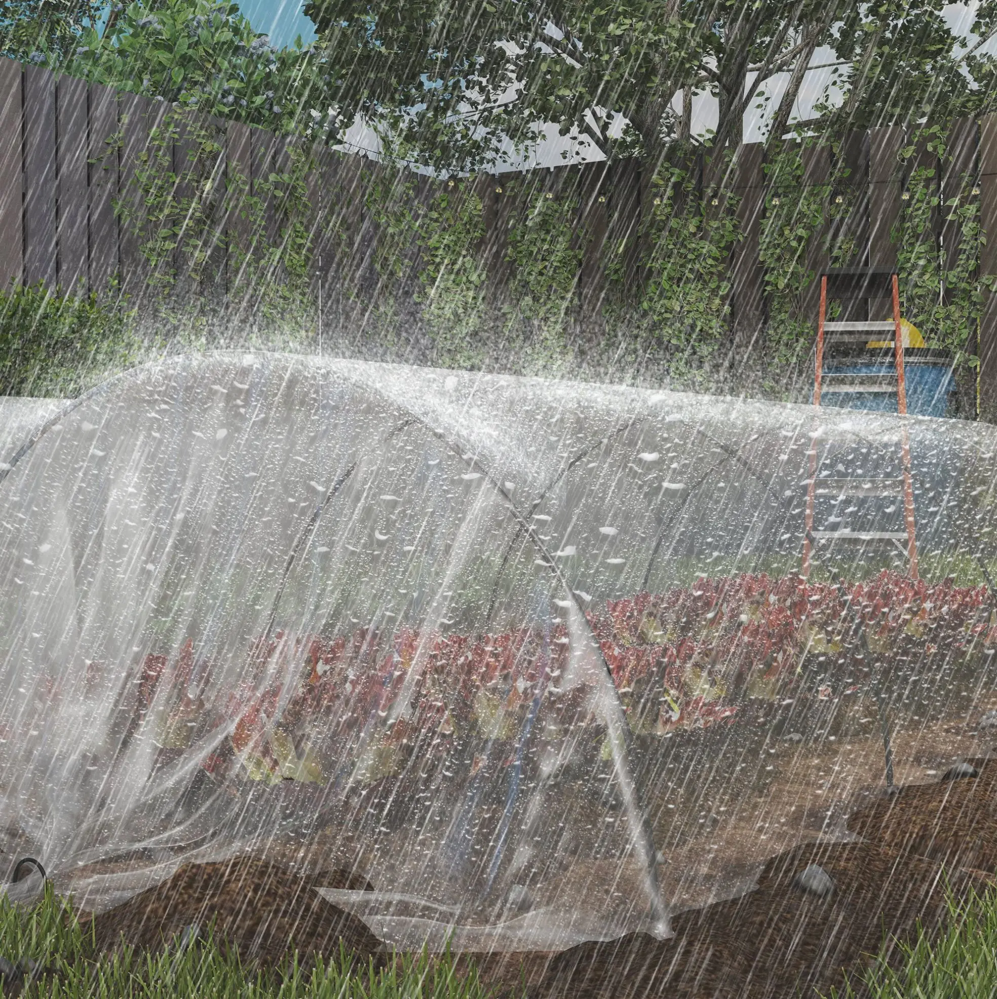 Duurzame 8x10 m transparante polypropyleen kasafdekking met 5% UV-bescherming en waterdicht ontwerp