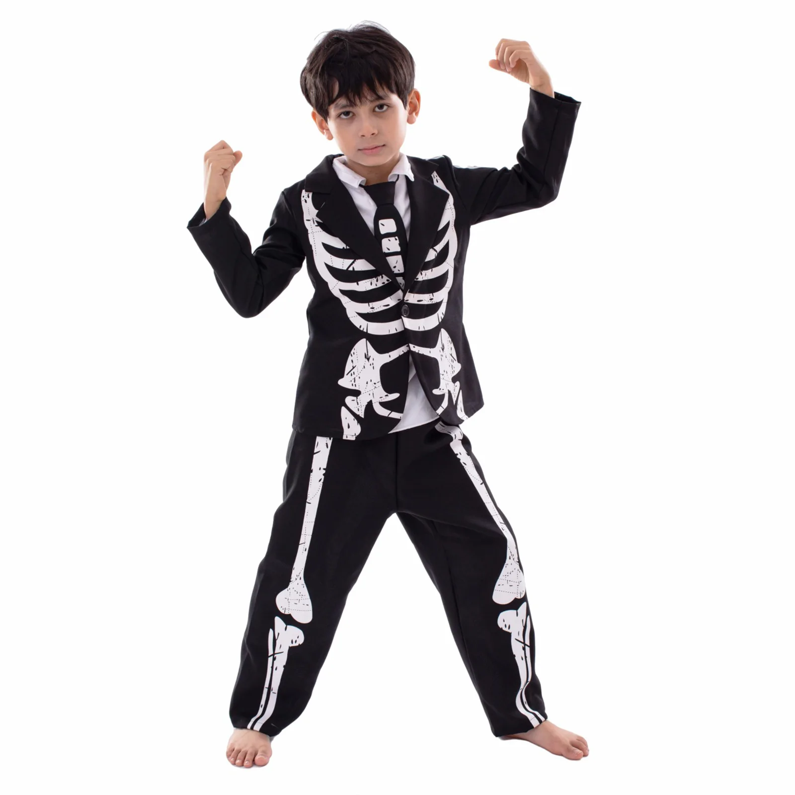 فستان بذلة للرجال والنساء ، زي تنكري ، أزياء الهالوين ، هيكل جمجمة ، أطفال ، صبي ، فتاة