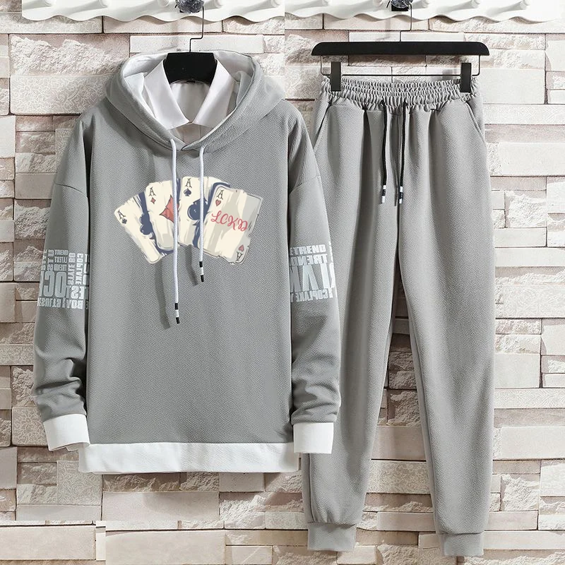 Hoodies Set Clothing for Men Pants Casual Summer Autumn Suits Pullover Hat Hood Print Sweaterhoodie Men New Top