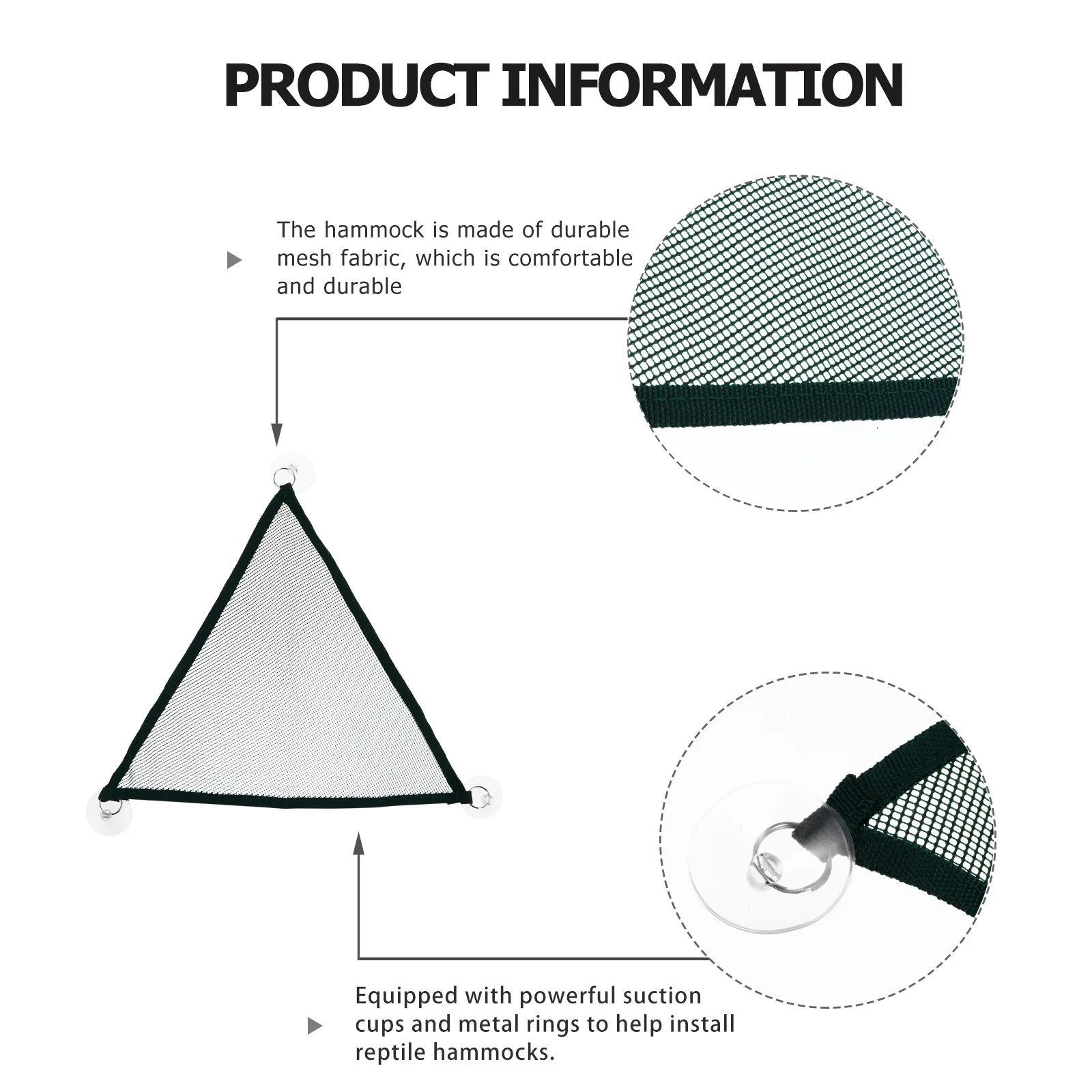 

2Pcs Pet Reptile Hammocks Durable Mesh Triangular Bearded Dragon Lounger Ladder Green Hanging Bed for Lizards Geckos