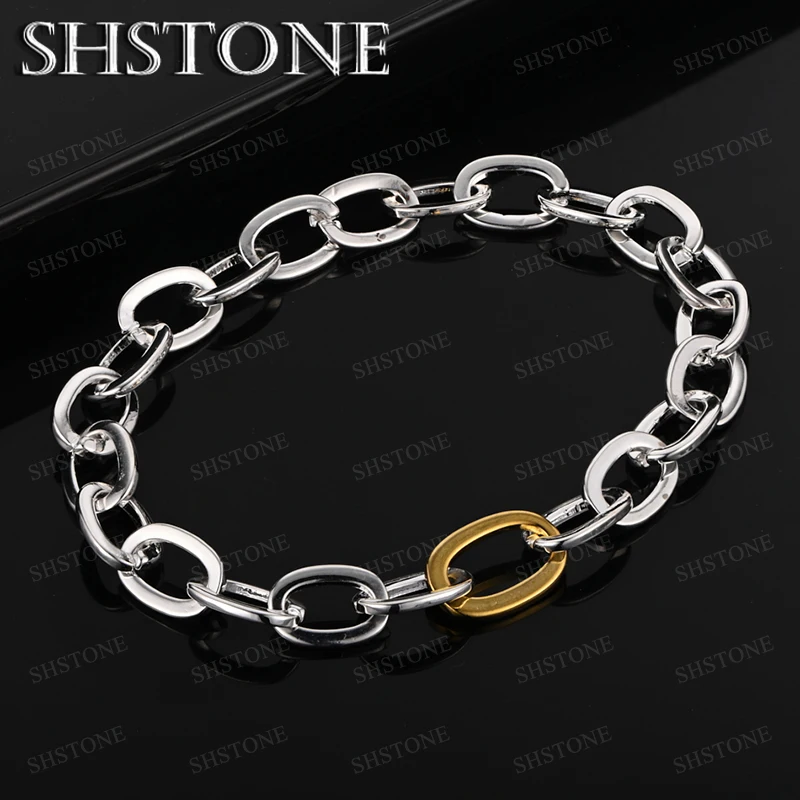 

Simple Daily Accessories 925 Sterling Silver Shaped Bracelet For Women Man Party Gift Silver Bracelet Charm Fashion Jewelry