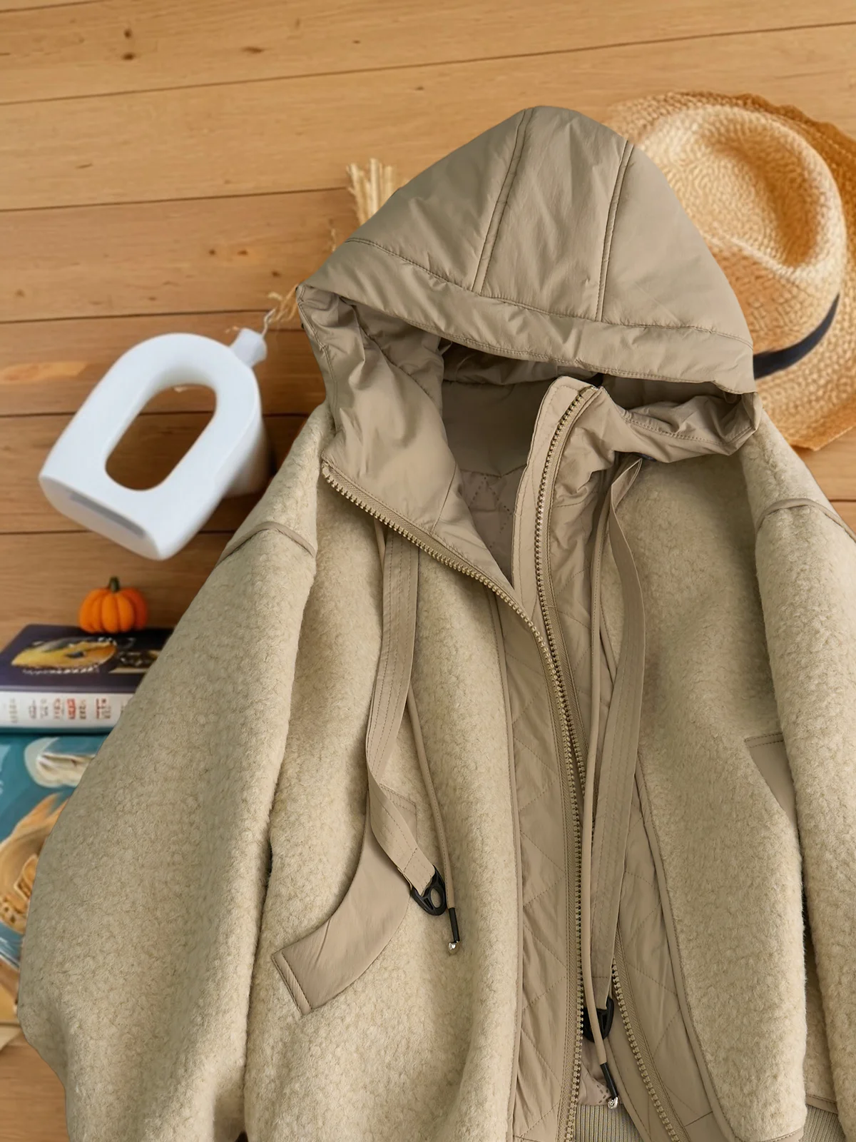 Chique jaqueta acolchoada de algodão com capuz para mulheres cor sólida coreano solto todos os jogos topos viajando jaquetas com zíper engrossado