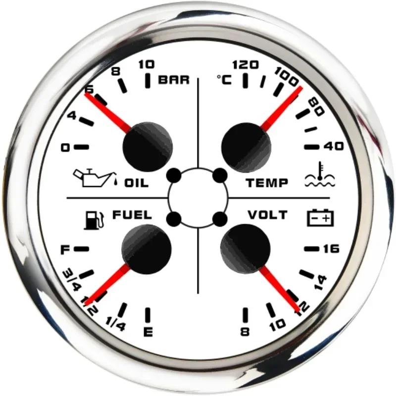 Fuel Meter Water Temperature Meter Voltmeter Oil Pressure Multifunctional General Motors Marine Yacht Meter